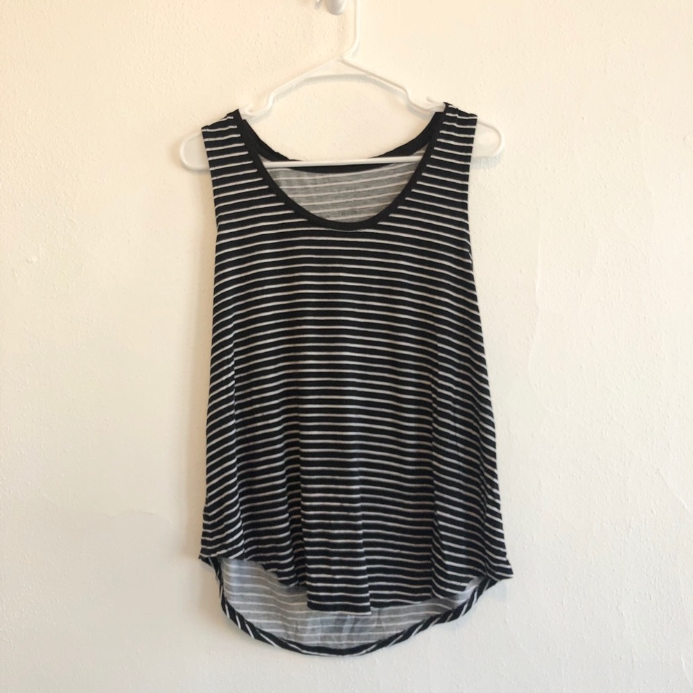 White and Black a new day tank top large